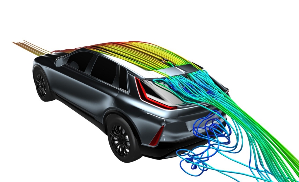 Using%20virtual%20tools%2C%20GM%u2019s%20engineers%20were%20able%20to%20model%20airflow%20over%20the%20Cadillac%20LYRIQ%u2019s%20exterior%2C%20including%20the%20use%20of%20a%20vented%20roof%20spoiler%2C%20reducing%20drag%20and%20optimizing%20the%20vehicle%u2019s%20range.