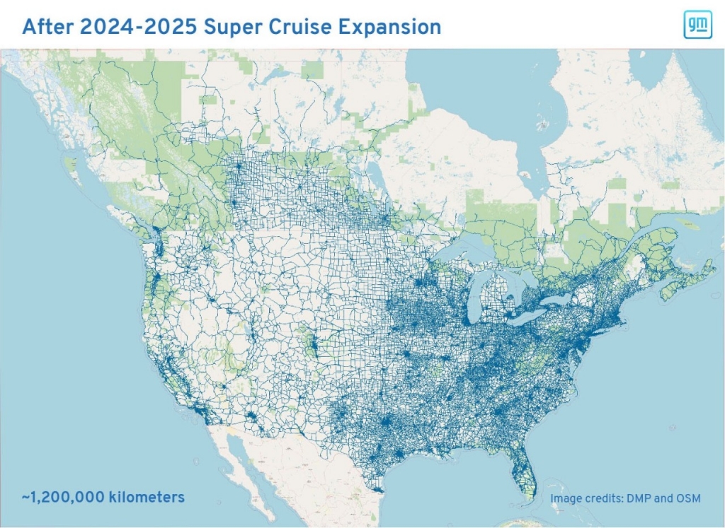 GM Expands Super Cruise Network to 750,000 Hands-Free Miles, Largest in North America