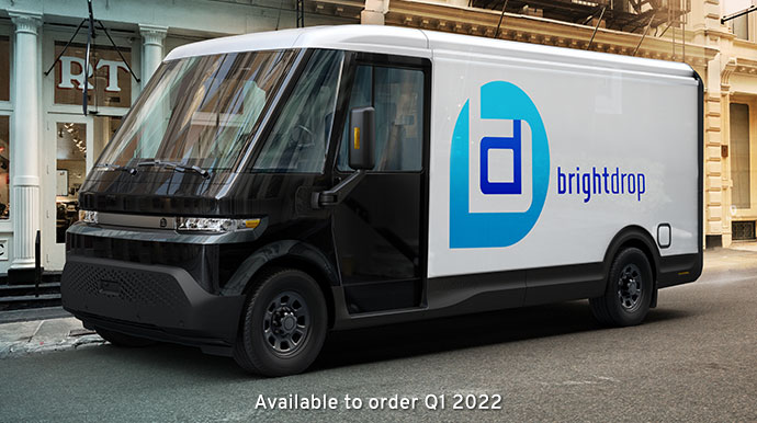 BrightDrop Walmart Delivery Vehicle Parked in Front of Walmart