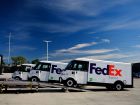 BrightDrop delivers the first five of 500 electric light commercial vehicles to FedEx, the first customer to the receive the EV600s, which are the fastest built vehicles, from concept to market, in General Motors history. Photo courtesy of FedEx